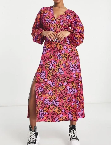 Rochie lunga Influence, roz Floral print