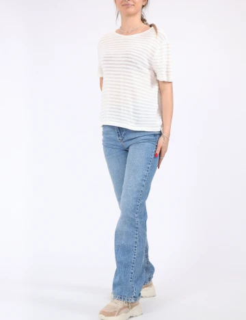 Tricou Pieces, alb