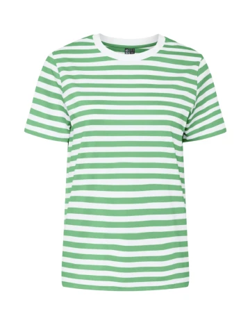 Tricou Pieces, verde/alb