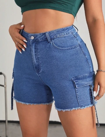 Pantaloni scurti SHEIN CURVE, albastru