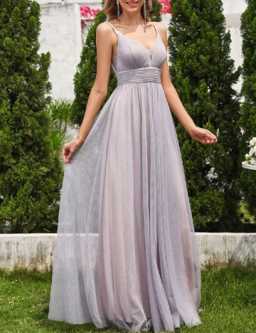 Rochie lunga Ever-Pretty, gri