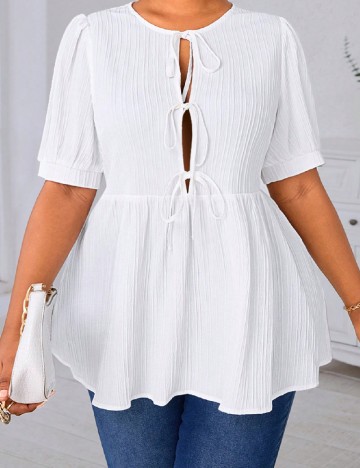 
						Bluza SHEIN CURVE, alb