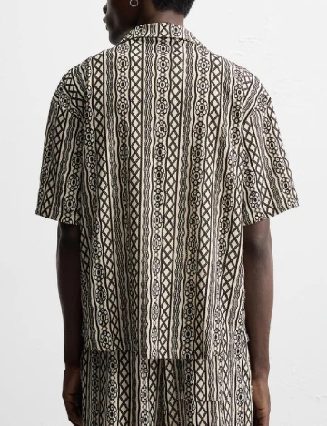 Camasa Zara, crem/negru