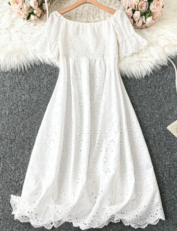 Rochie medie SHEIN CURVE, alb