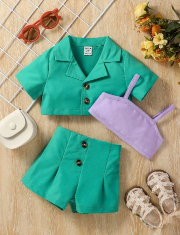 Compleu Shein Kids, verde Verde