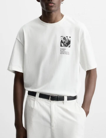 Tricou Zara, alb Alb