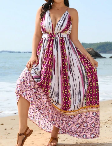 Rochie lunga SHEIN CURVE, mix culori