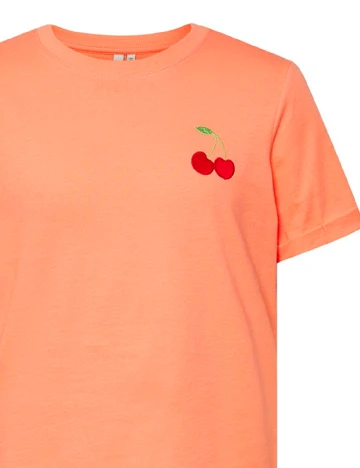 Tricou Pieces Kids, corai Portocaliu
