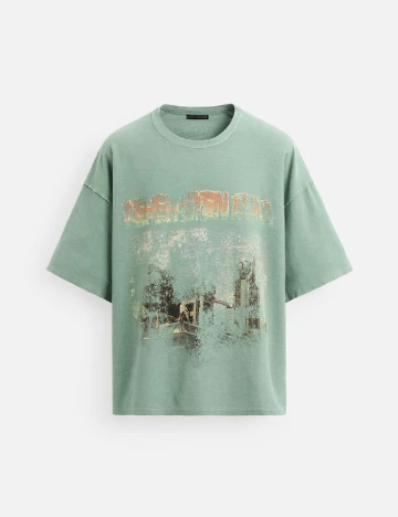 Tricou Oversize Zara, verde Verde