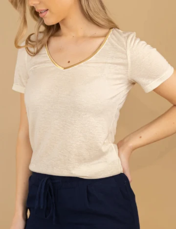 Tricou Vero Moda, crem Crem