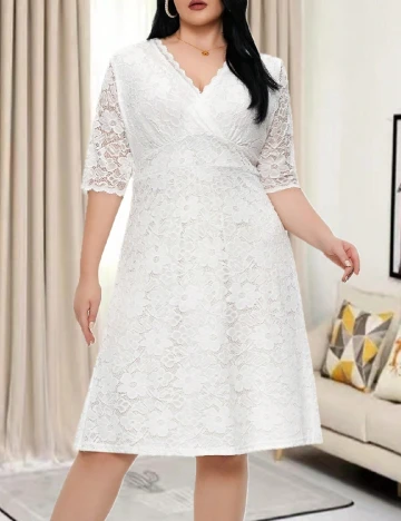 Rochie scurta SHEIN CURVE, alb