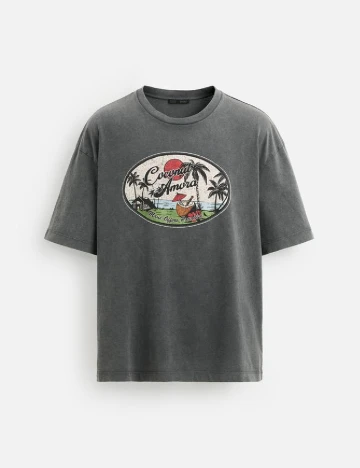 Tricou Zara, gri Gri