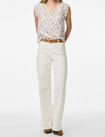 Bluza Pieces, alb Alb