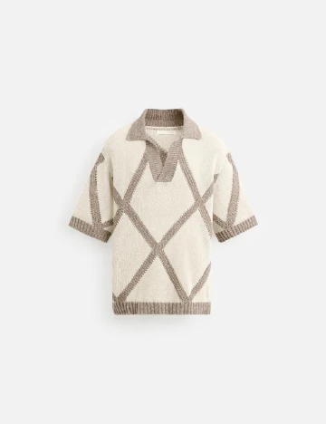 Bluza Zara, crem/maro