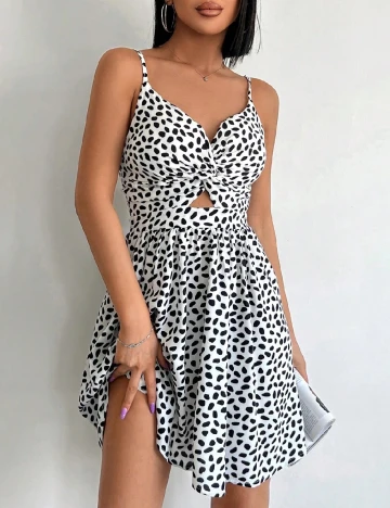 Rochie scurta SHEIN, alb/negru