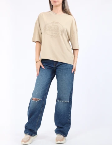 Tricou Only, bej