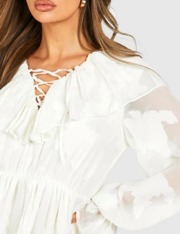 Rochie scurta Boohoo, ecru