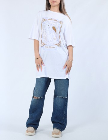 
						Tricou Oversize Noisy May, alb