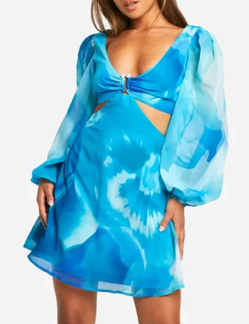 Rochie scurta Boohoo, albastru Albastru