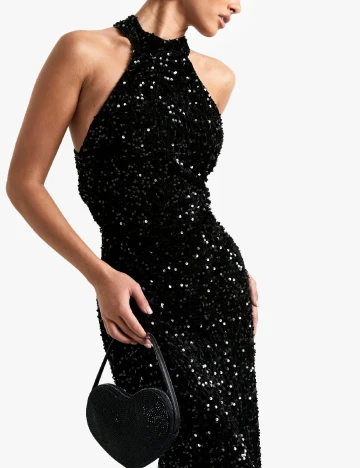 Rochie lunga Boohoo, negru Negru