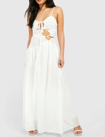 Rochie lunga Boohoo, alb