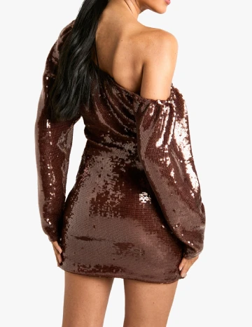 Rochie scurta Boohoo, maro