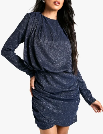 Rochie scurta Boohoo, bleumarin inchis