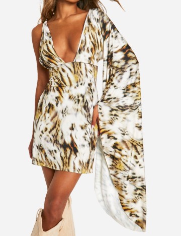 Rochie scurta Boohoo, animal print