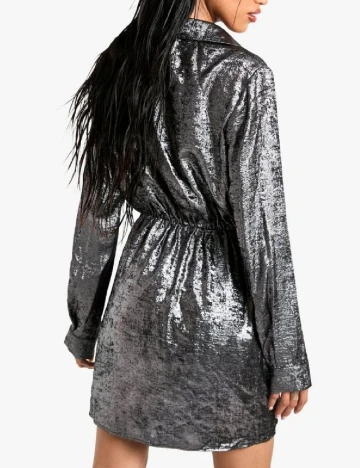 Rochie scurta Boohoo, argintiu