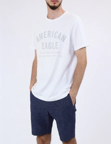 Tricou American Eagle, alb Alb
