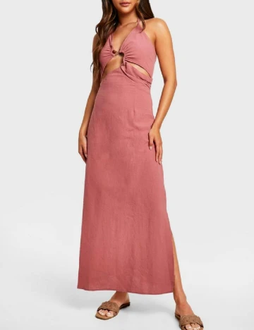 Rochie lunga Boohoo, roz pudra Roz