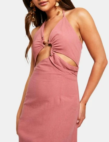 Rochie lunga Boohoo, roz pudra Roz