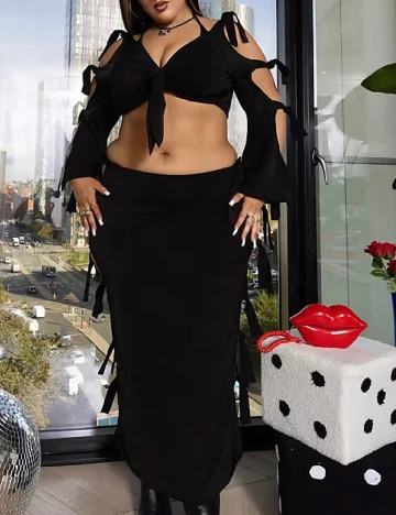 Top Labelrail x Holly Marston, negru