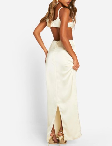 Rochie lunga Boohoo, ecru