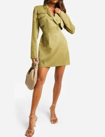 Rochie scurta Boohoo, verde Verde