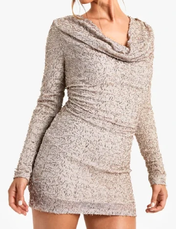 Rochie scurta Boohoo, bej