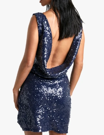 Rochie scurta Boohoo, bleumarin