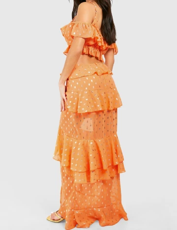 Rochie lunga Boohoo, portocaliu