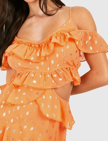 Rochie lunga Boohoo, portocaliu