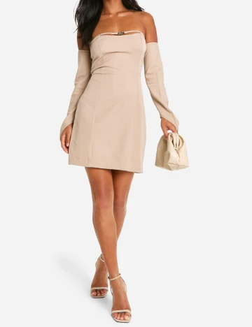 Rochie scurta Boohoo, crem