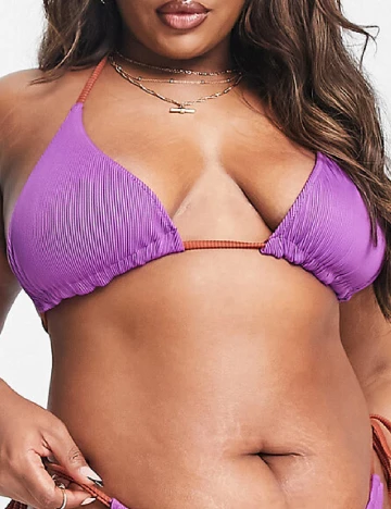 Sutien de baie reversibil We Are We Wear Plus Size, mov/maro