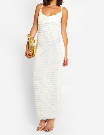 
						Rochie lunga Boohoo, ecru