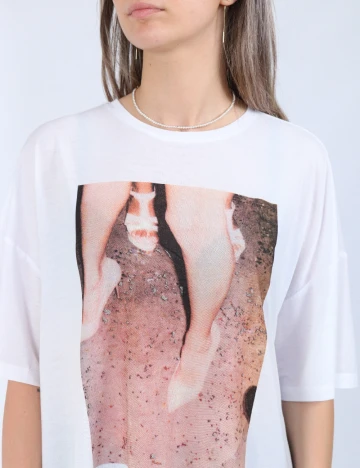 Tricou Oversize Only, alb