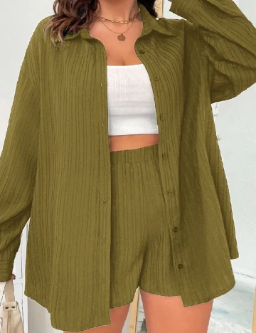 Compleu SHEIN CURVE, verde Verde