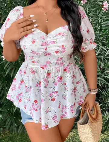 Bluza SHEIN CURVE, alb