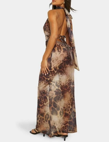 Rochie lunga Boohoo, animal print