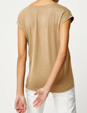 Tricou Pieces, bej