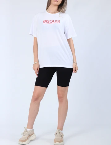 Tricou Pieces, alb