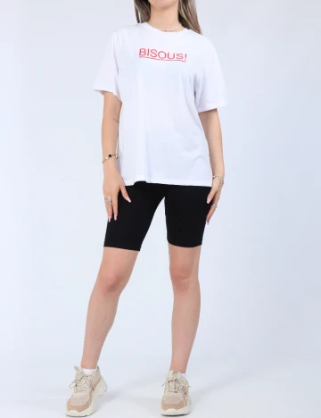 Tricou Pieces, alb