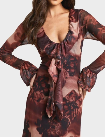 Rochie lunga Boohoo, floral print Floral print